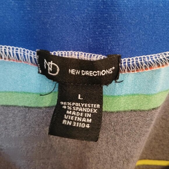 New Directions stretchy multi-colored pull on maxi skirt (L) - Picture 3 of 3